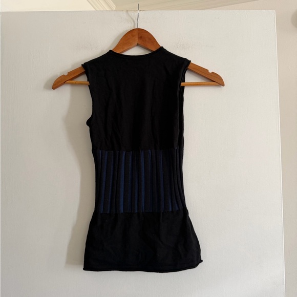 DION LEE Designer Blue/Black Two Tone Bone Corset Wool Blend Tank Top size 4 - Picture 8 of 12